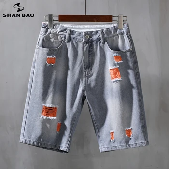 BAO SHAN vasarą prekės vyrų plius dydis džinsinio šortai klasikinis tendencija kankina medvilnės džinsai tiesūs palaidi ploni šortai penkių taškų kelnės