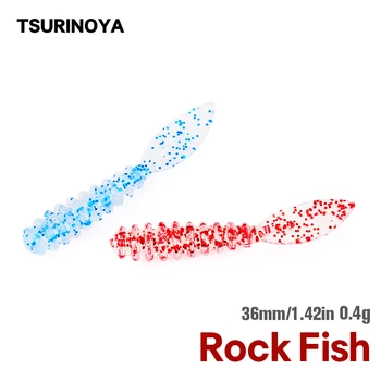 TSURINOYA žuvų Minkštas Žvejybos Masalas 36mm 0,4 g UV Minkštas Jaukų Rinkinys 10vnt Rockfishing Širdys Swimbaits Jig Suvilioti
