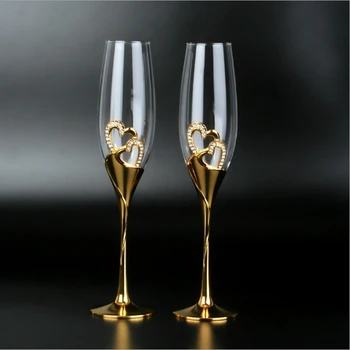 Pora Krištolo ir Deimantų Goblet Vestuvių Vyno taurė Vestuvės Vyno taurė Šampano Stiklo Nustatyti High-End Kūrybos