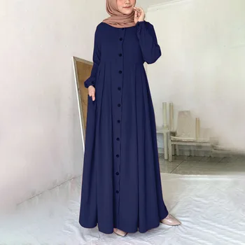 Artimuosiuose Rytuose Arabijos Musulmonų Moterų Apdaras Eid Ramadanas Kietas Kaftans Turkijos Islamo Mados Vieno Krūtinėmis High Waisted-line Dresses