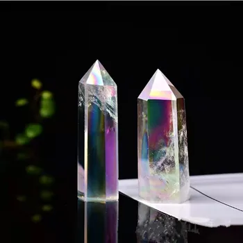 Natūralus kvarco kristalas Halo Angelas Crystal Clear crystal lazdelė Dot gydymo namuose Ornamentu vaikų dovanų