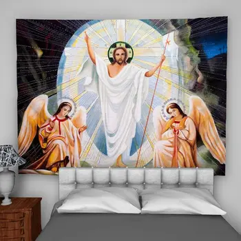Jėzus Kristus Sienos Kabo Gobelenas Psichodelinio Miegamųjų Namo Apdaila