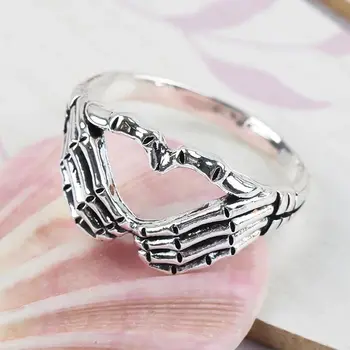Europos ir Amerikos Skeleto Ranka Meilės Gesturee Retro Žiedas 2022Trend Mada, Retro Spalvos Piršto Žiedą ir Porą Išskirtinį dovana
