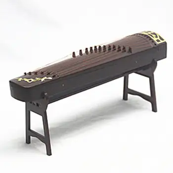 Kinijos Zither Modelis Žaislas Ryškus Išvaizdą Metalo Mediniai Miniatiūriniai Kinijos Zither Modelio Fotografavimo Rekvizitai Lėlės Namas Priedai