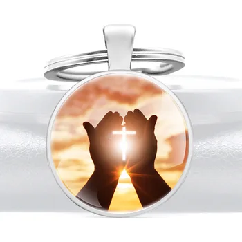 Nauja Siunta Krikščionių Maldos Laikas Dizaino Stiklo Kupolas Pakabukas Keychain