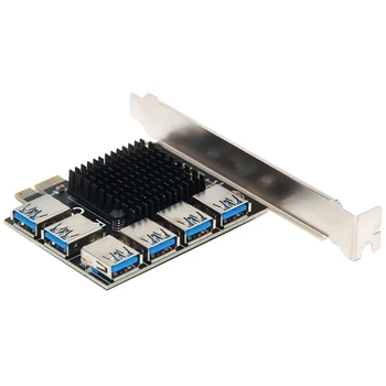 PCI-E Riser Card PCI-E 1X 6 USB3.0 Specialūs Riser Card Extender PcIe Konverteris BTC Miner Kasyba