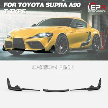 Toyota 2019 M., Supra A90 T Tipo Anglies Pluošto Priekinis Lip 3pcs blizgančiu Bamperis Splitter Nustatyti Pluošto Tuning Komplektas