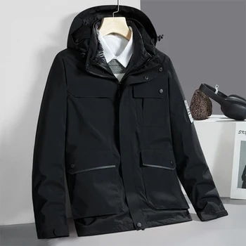 Vyriški Žemyn Linijinės 2-piece Švarkelis, Neperšlampami Drabužiai Taktinis Slidinėjimo Žiemos Alpinizmo Streetwear Palto, Striukės