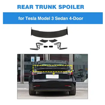 Sausas Anglies Galiniai Kamieno Įkrovos Lūpų Sparno Spoileris už Tesla Modelis 3. 2016 M. 2017 m. 2018 m. 2019 M. 2020 M Galinis Spoileris