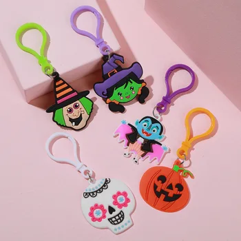 9pcs Helovinas keychain mielas animacinių filmų moliūgų vaiduoklių ragana PVC raktų žiedas automobilių pakabukas priedai maža dovana
