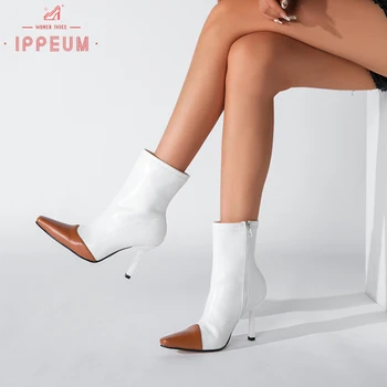 IPPEUM Dizainerio Batai Baltos spalvos Elegantiškas Batai Stiletto Kulno Moterų Rudenį 2022 Batai Sapatos Femininos De Luxo Salto Alto