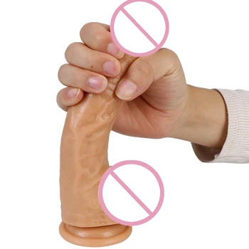 S/M/L Realistiškas Penis Dirbtinis Vibratorių Su Siurbtuko G Spot Massager Analinis Kaištis Moterų Masturbator Sekso Žaislai Moterims, Vyrams