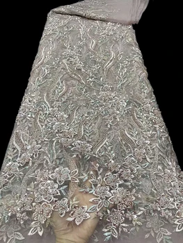 Prabangūs krištolo china granulių vamzdis siuvinėjimo audinio vestuvinė suknelė dizainas granulių siuvinėjimas prancūzijos akių tiulio nėrinių vakarinę suknelę