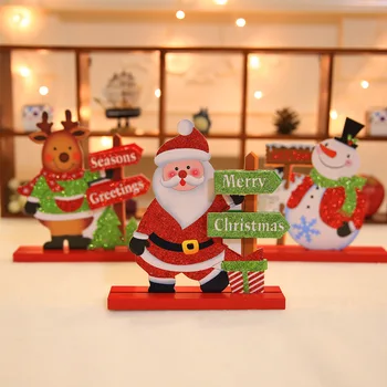 18cm x 20cm Kūrybos Kalėdų Mediniai Darbastalio Apdaila Kalėdų Senį Briedžių Medinių Vaikų Dovana Kalėdų Ornamentu Žaislą Dovanų