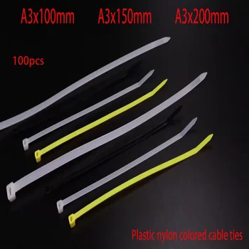 kabelinių ryšių zip ryšių slipknot Kabelis organizuoti nailono virvutės plastikiniai tvirtinimo antkaklio Dirželį, plastikiniai ryšius Plastiko Spalva Ryšius