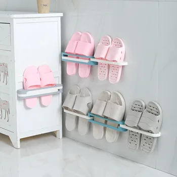 Vonios lentyna, batų stovas lankstymo skylę nemokami tualeto lentynoje, tualetas šelfo sienos kabo šlepetė stovo