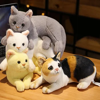 4 Stilius Įdaryti Tikroviška Tricolor Katės Pliušinis Žaislas Modeliavimas Cute Kačių Lėlės Gyvūnų Augintinių Žaislus Vaikams Namų Dekoro Kūdikių Dovanų