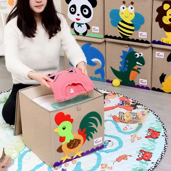 Namų Sulankstomą Drabužių Saugojimo Boxs Su Dangteliu Animacinių Filmų Vaikas Žaislai Krepšelį Apatiniai, Kojinės Organizatorius Spinta Įvairenybės Bakas