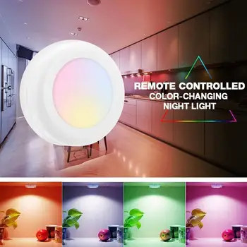 Nuotolinio valdymo Spalvos-Keitimas Naktį Šviesos diodų (LED) Pagal Kabineto Šviesos RGB Mini Naktį Lempos Šalies Virtuvės Laiptų Sienos Kabinetas Šviesos