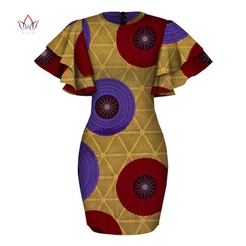 Varpo Rankovės Dashiki Afrikos Suknelės Moterims heidi bazin Riche Ankara Spausdinti Mini Suknelės Moterims Afrikos Drabužių Pritaikymas WY6218