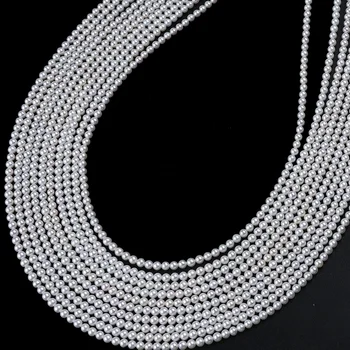 Didmeninė 3-3.5 mm AAAA natūralios baltos spalvos gėlavandenių perlų apvalių karoliukų gija papuošalai priėmimo