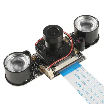 Dėl Aviečių Pi 4 3 vaizdo Kameros Modulis Su Automatine IR-Cut Naktinio Matymo 5MP 72 Laipsnį Židinio Adjustabl Kamera Su Dviem LED