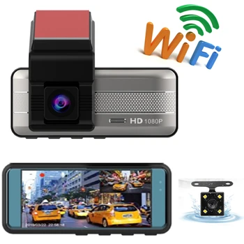 1080P Naujas WiFi, Transporto priemonės vaizdo Kamera Dashboard Cam-Automobilio Vairavimo Diktofonas Priekinio ir Galinio vaizdo Brūkšnys Cam Automobilių Auto Dvr Automobilinis Priedas
