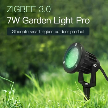 GLEDOPTO Zigbee 3.0 Smart LED Lauko Smaigalys Žibintai 7W Pro AC100-240V Sodo Lempos Grassplot Šildomi Stogo Vejos Vestuves