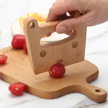 Mediniai Vaikai Cutter Mielas Formos Virtuvės Įrankis Skirtas Pjauti Daržovės maisto ruošimo Priemonės Vaikams Saugaus Virtuvės Pjaustymo Žaislas 