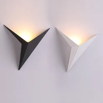 Kūrybos geležies formos trikampis sienos lempa paprasta, miegamasis, studijų viešbučio kambarį naktiniai led sieninis veidrodis lempos priekinės lempos LB1264