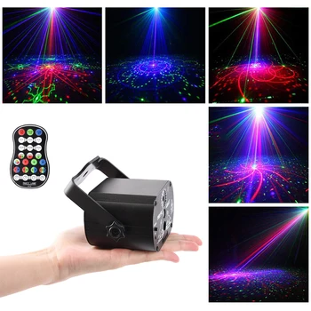 Led Disco Šviesos Scenos Šviesos Balso Kontrolės Muzikos Lazerinius Projektorius, Šviesos 60 Rūšių RGB Poveikis Lempa Šalis Parodyti su Valdikliu