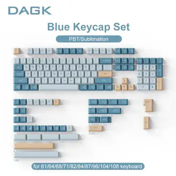 DAGK 143 Klavišus Oro PBT Keycap Nustatyti Vyšnių Profilis Sublimacijos Užsakymą Keycaps Žaidimų Mechaninė Klaviatūra Morandi Spalva