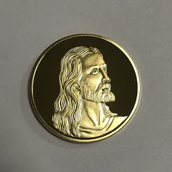 4 vnt Religinių monetos Jėzaus tėvas, paskutinė vakarienė Dievas vs velnias ženklelis, sidabro, paauksuoti suvenyrų dekoravimas kolekcines monetos