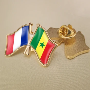 Prancūzijos ir Senegalo Kirto Dviguba Draugystė Šaligatvio Atvartas Smeigtukai Sagė Ženkliukai