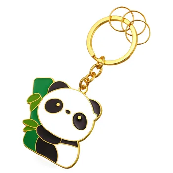 Collare Panda Kongfu Raktų Pakabukas Anime Papuošalai Key Chain, Aukso/Sidabro Spalva, Pakabukas Mielas Gyvūnų Didmeninė Raktų Pakabukai K103