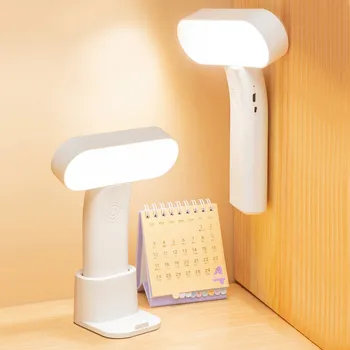 3 Spalvų LED Nakties Šviesos 4000mAh USB Mokamas Stalo Lempa Magnetinis Rankinės dega Žįsti Skaityti Tyrimą, Naktiniai staleliai, Stalinės Lempos