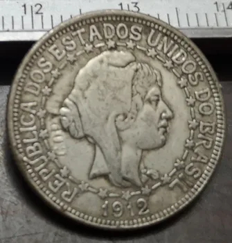1912 m. Brazilijos 500 Reis sidabro Padengtą monetos Kopija