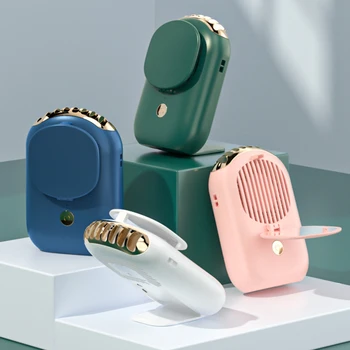 Naujas Atvykimo USB Mini Nešiojamą Aušinimo Kabinti ant Kaklo Mažas Ventiliatorius Tingus Sporto Nešiojamas Ventiliatorius Su Veidrodžiu