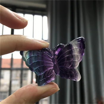 Naujas produktas, natūralus kvarco cryatal spalvinga fluorito raižyti mielas drugelis gyvūnų kalėdų dovana