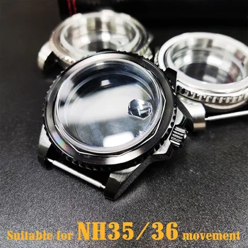 40mm atveju NH35 NH36 atveju nerūdijančio plieno vyriškų laikrodžių atveju, dalys tinka nh35 nh36 judėjimo 28,5 mm dial 01