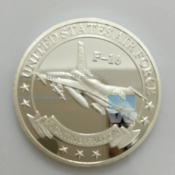 5VNT Amerikos JAV F-16 Fighting Falcon Metalo JAV Karinių Oro Pajėgų Challange Sidabro Moneta