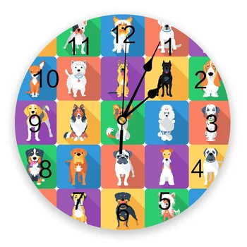 Animacinių Filmų Šuo Modernaus Dizaino Sieninis Laikrodis Kambarį Apdaila, Virtuvė Laikrodis Išjungti Sienos Žiūrėti, Namų Interjero Puošimas