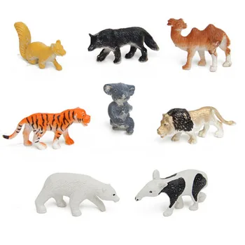 8pcs/daug Multi-Colored Vaikai Laukinių Gyvūnų Duomenys Žaislai Kieto Plastiko Vaikas Vaikų Gyvūnų Pavyzdį Veiksmų Rinkinys Vystymosi Žaislas