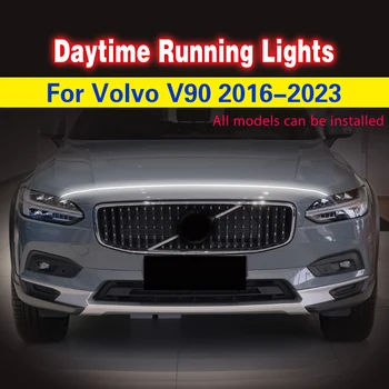 12V LED Dienos Veikia Šviesos diodų (LED DRL Volvo V90 2016-2023 LED Dienos šviesos Universali Vandeniui Lanksti, Dekoratyviniai Aplinkos Lempos