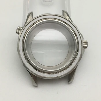 41mm safyro stiklas laikrodžio atveju fitsETA2836 Miyoda 8215 judėjimo Skaidrus apačioje atveju