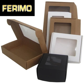 Cajas De Dėžutės Langas Popieriaus Didelis Dovanų Dėžutė Pakuotės Custom Black Kraft Popieriaus Langelį Multi Dydis Didelis Pakavimo Dėžutė Kartono Dėžės