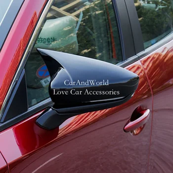 Už Mazda 3 Axela 2019-2023 Išorės Pusės Durelių Galinio vaizdo Veidrodėlis Apima Liejimo Rėmo Apdaila ABS Chromo Apdaila, Automobilių Priedai
