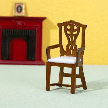 1pcs 1:12 Lėlių Miniture Modeliavimas Europos retro Kėdė Kėdė, Baldų Dekoravimas Modelį, Žaislai, Aksesuarai