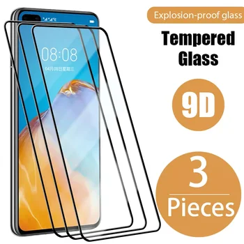 3PCS 9D ekrano apsaugos Huawei Mate 30 20 10 Lite pilnas padengti grūdinto stiklo Y9 Y7 Y5 Y6 Y6S Premjero 2018 2019 stiklo