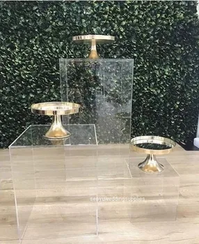 3pcs/set)skaidraus akrilo aikštėje, organinio stiklo, akrilo, plinth pjedestalo balta akrilo ekranas stove vestuvių gėlių stovas